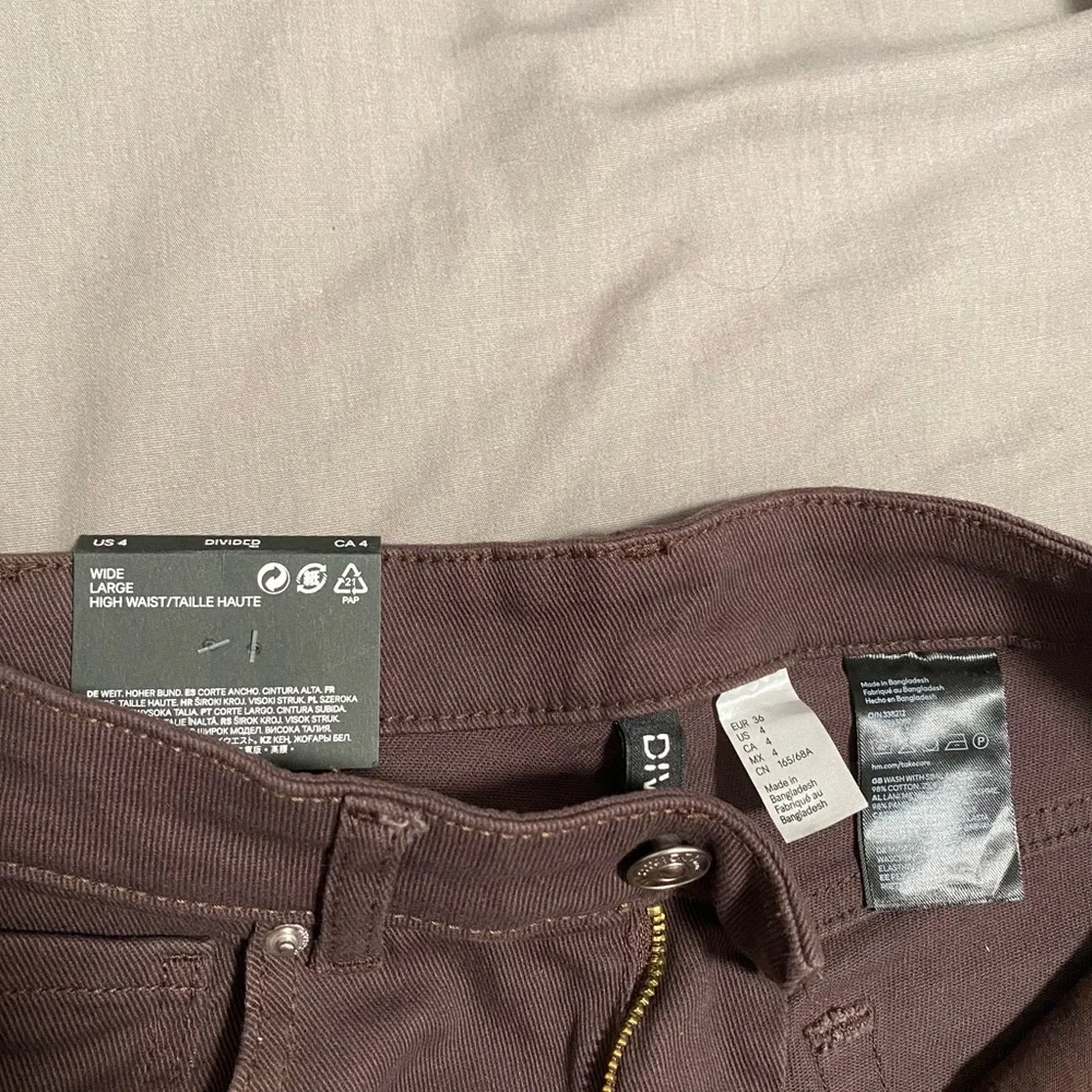 NWT H&M Dark Brown Wide-Leg Jeans - Picture 4 of 8